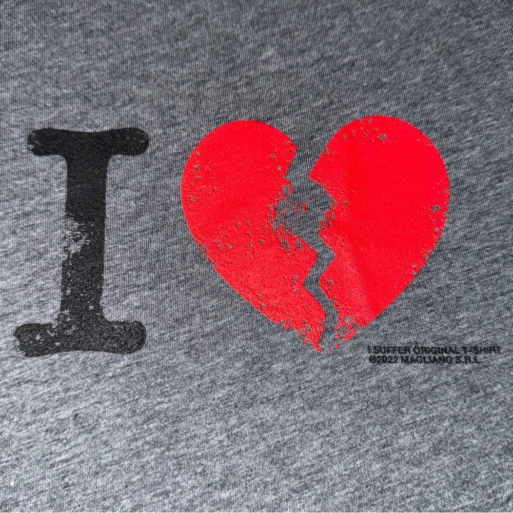 Magliano “I Suffer” gray long-sleeved asymmetrical t-shirt - Picture 5 of 7